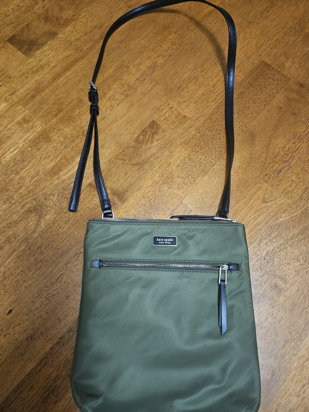 kate spade Olive Green Nylon Crossbody with Black Strap